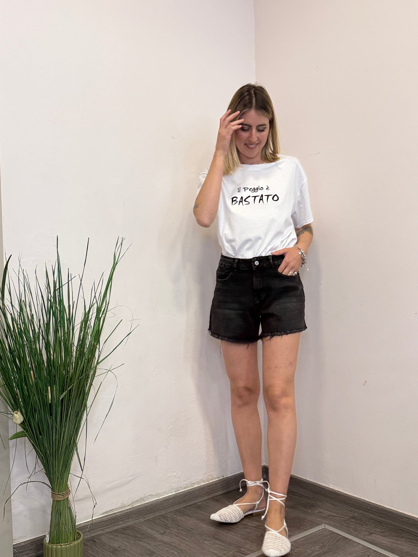 Jeans shorts tasca gioiello