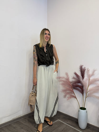 Pantaloni balloon bicolor leggeri