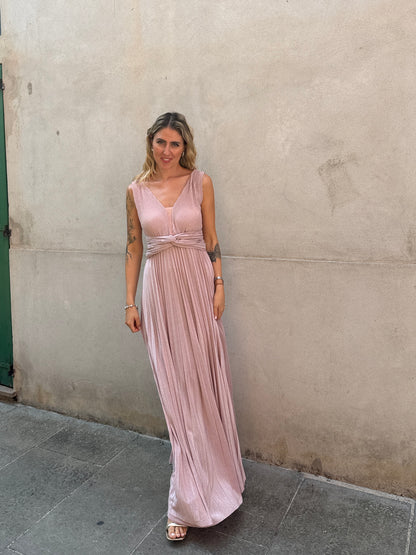 Abito cerimonia ac766 rosa