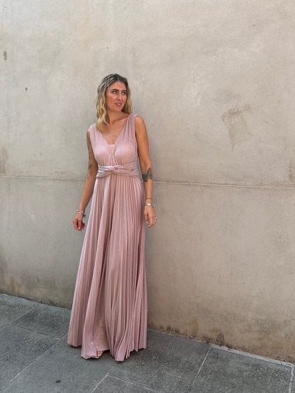 Abito cerimonia ac766 rosa