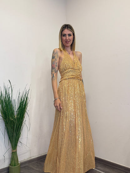Abito paillettes oro