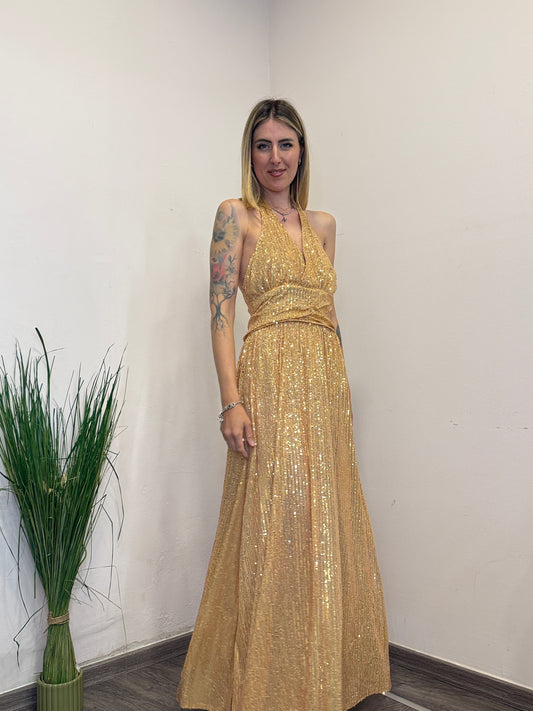 Abito paillettes oro