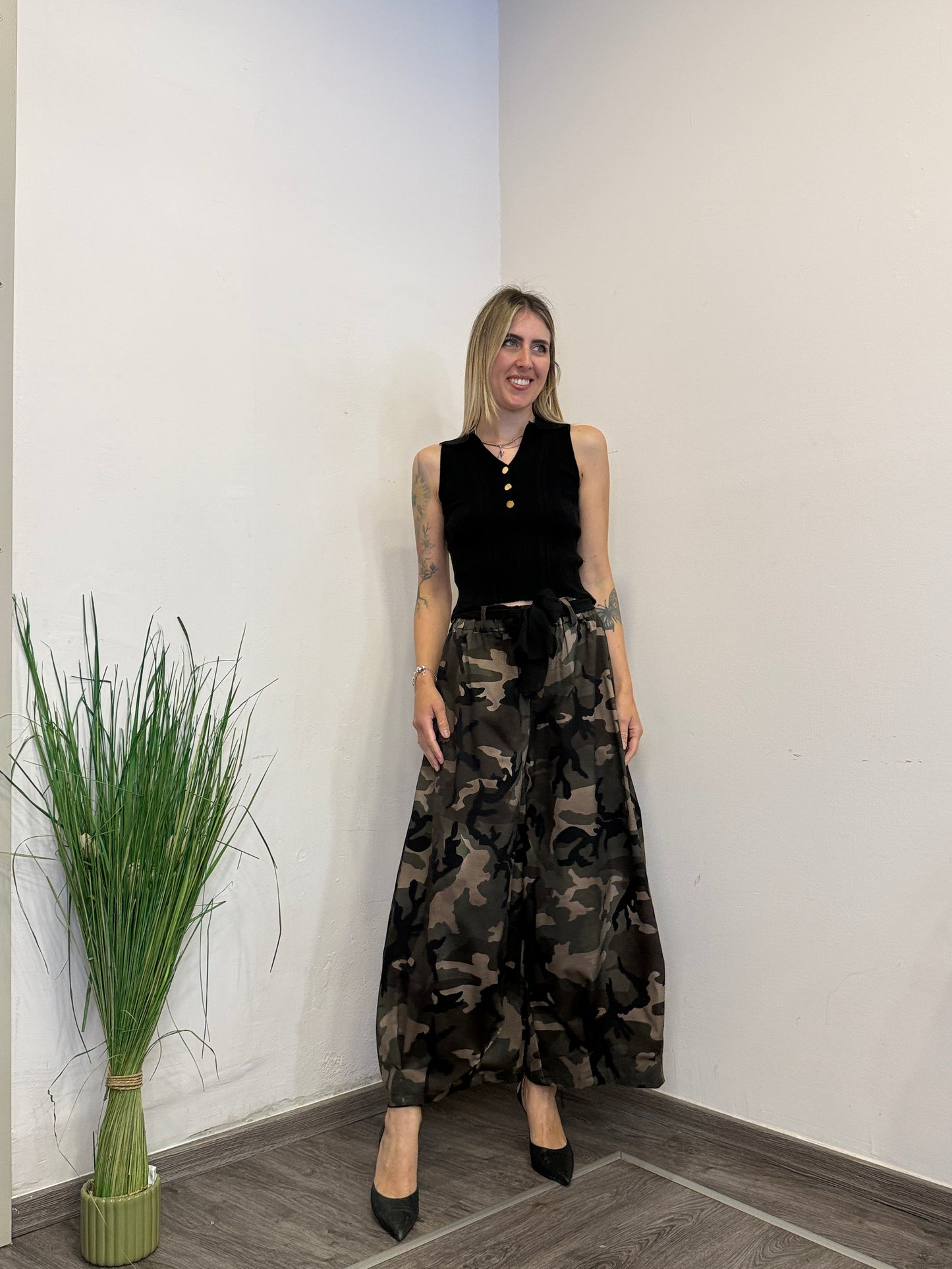 Pantaloni mimetici cotone
