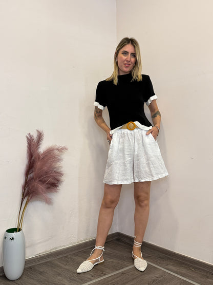 Pantaloncini lino bianco