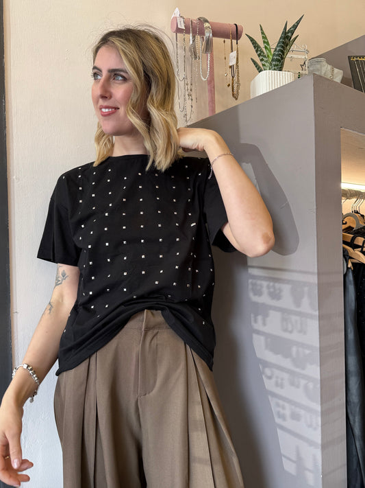 T-shirt borchia black