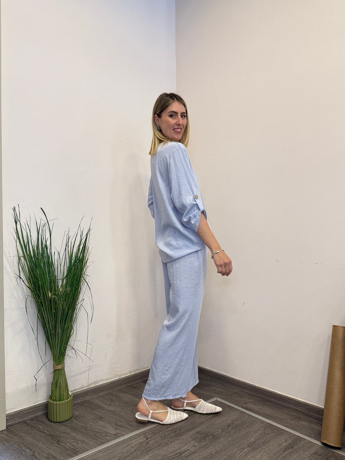 Pantaloni completo comodo azzurro