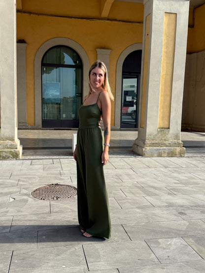 Tuta schiena nuda verde