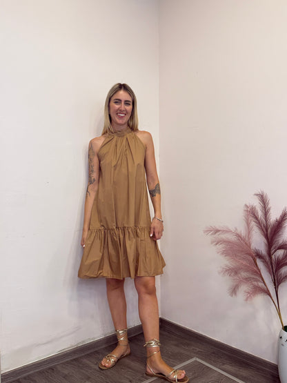 Abito in cotone con balza