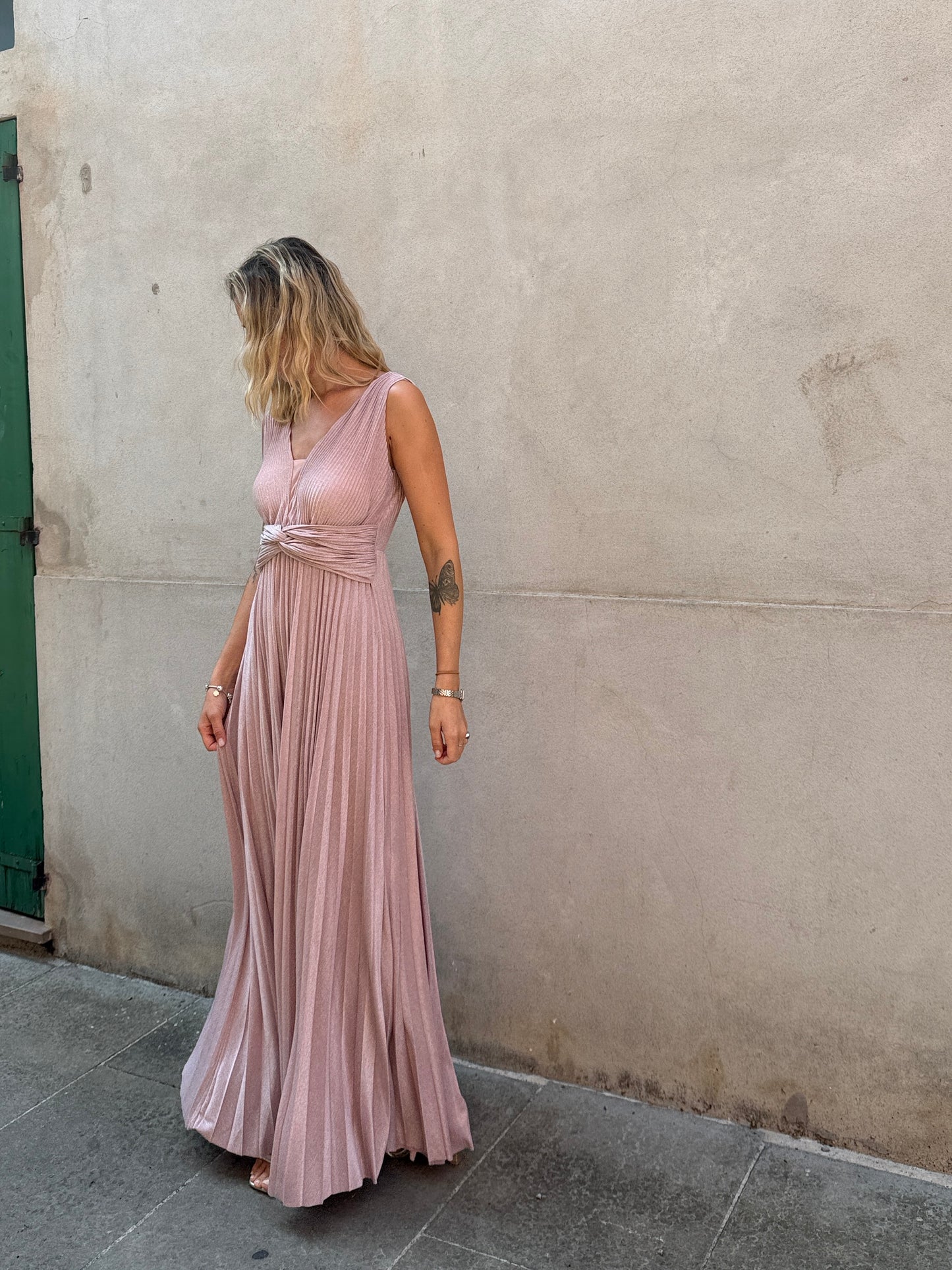 Abito cerimonia ac766 rosa