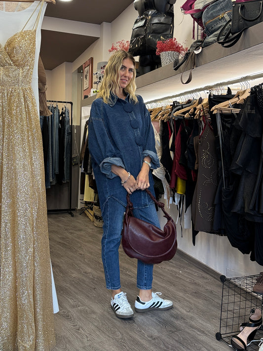Giacca denim maxi bottoni