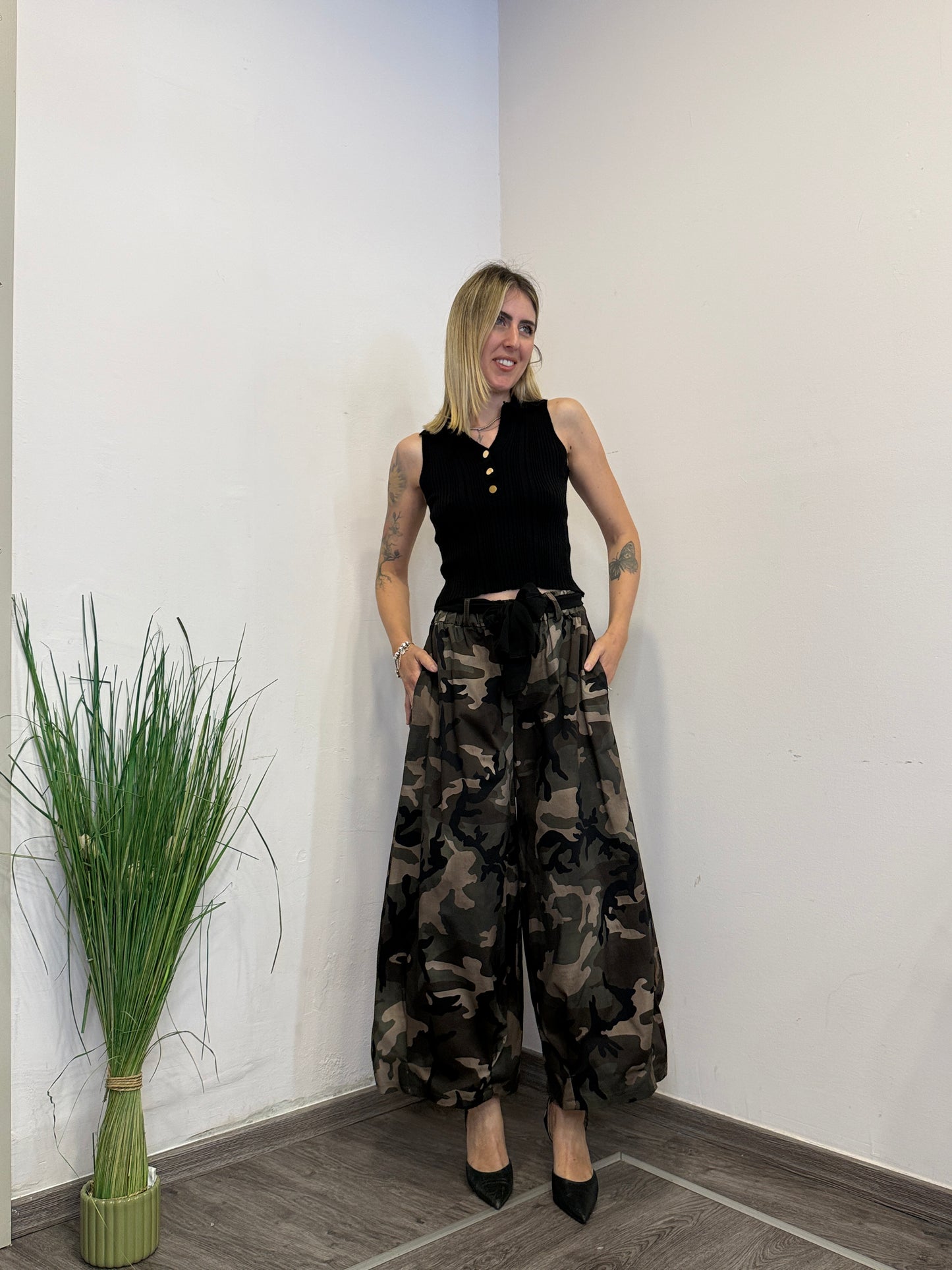 Pantaloni mimetici cotone