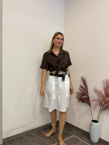 Bermuda maxi cotone bianco