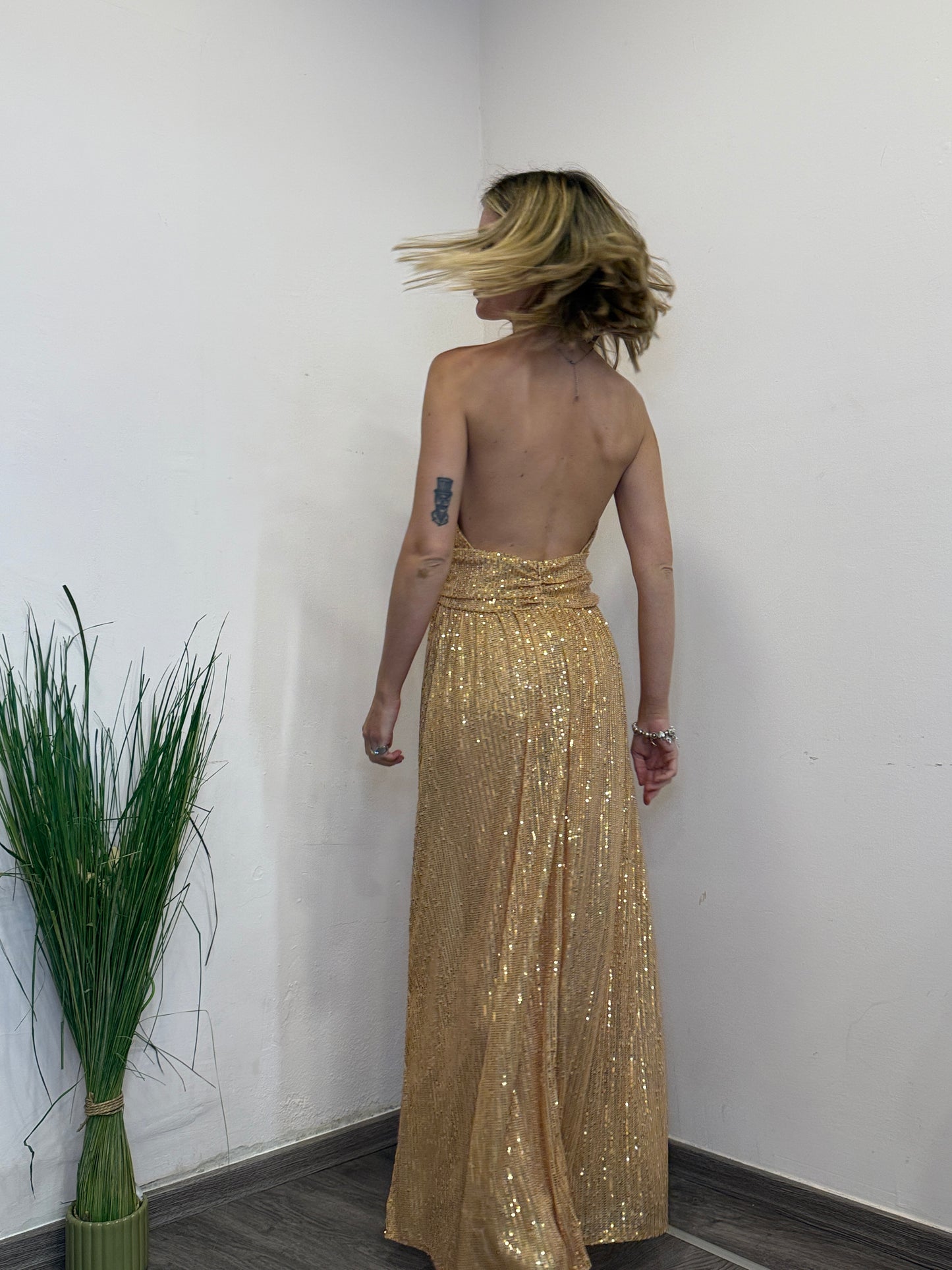 Abito paillettes oro