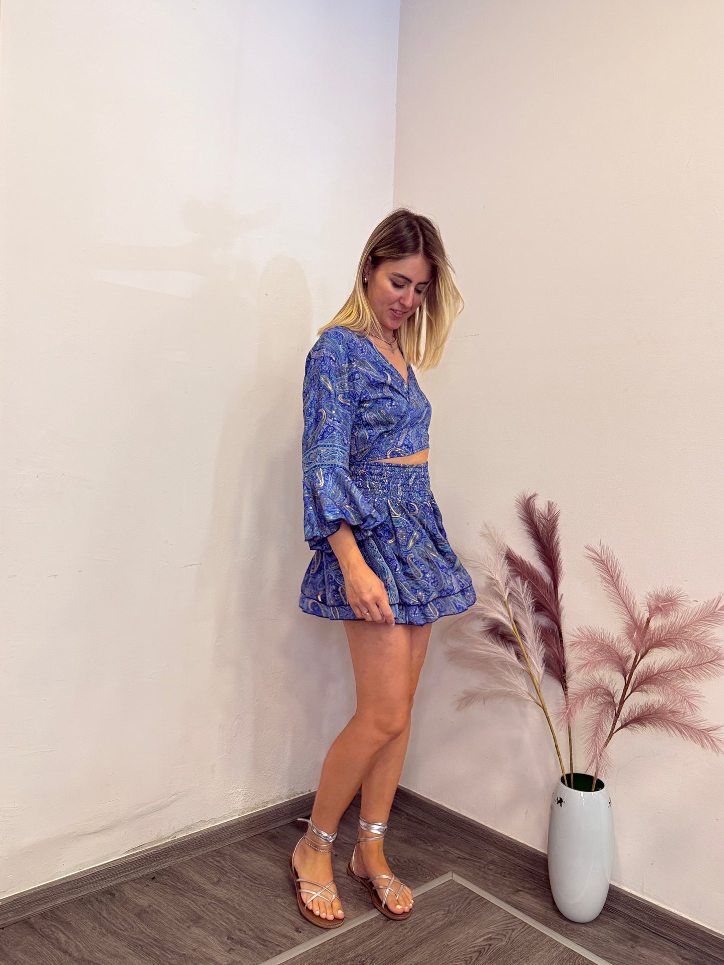 Completo ibiza seta blu