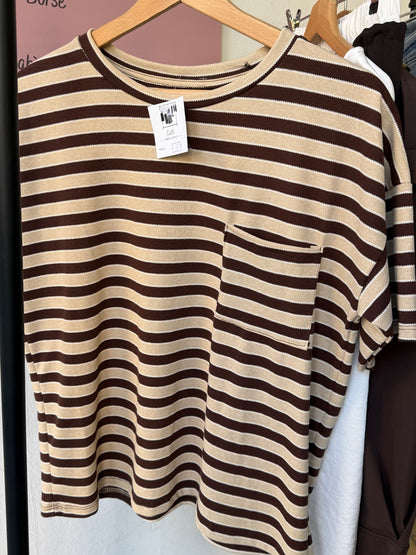 T-shirt righe taschino
