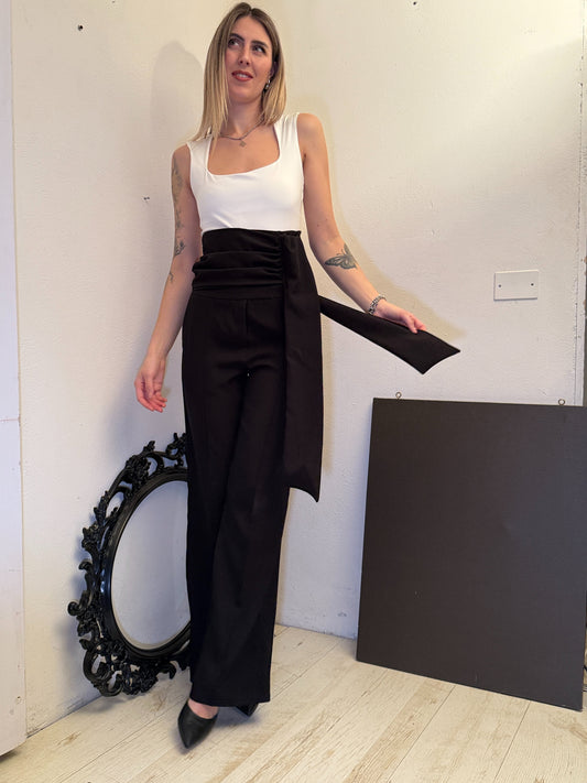 Pantaloni palazzo con fusciacca