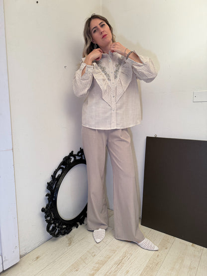 Camicia righe gioiello