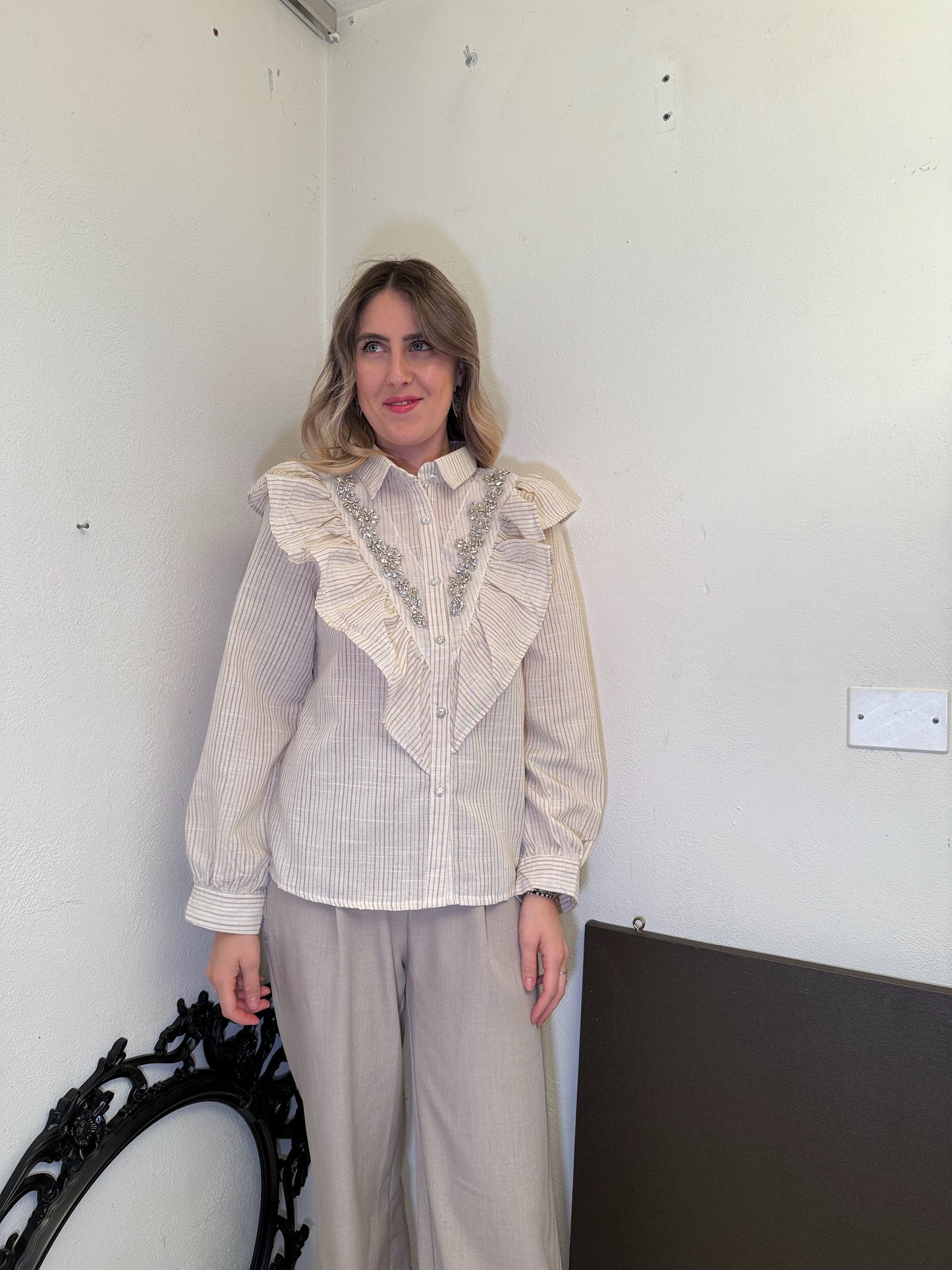 Camicia righe gioiello