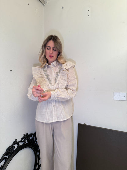 Camicia righe gioiello