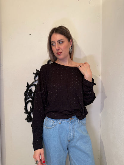 Maglia strass maniche lunghe