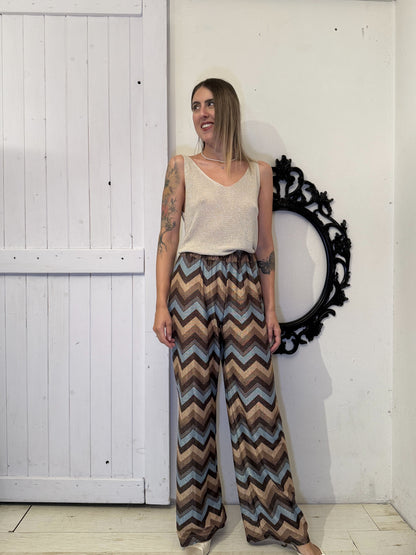 Pantaloni stampa multicolor