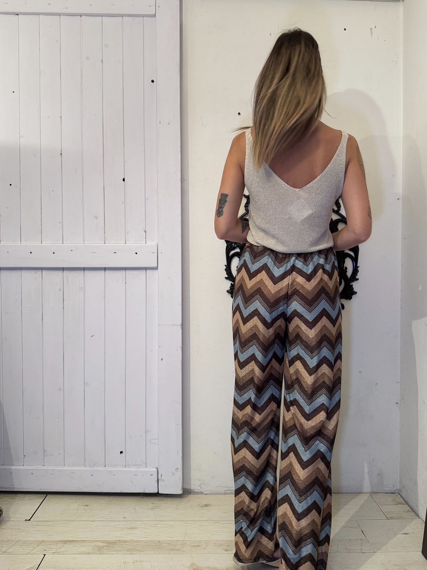 Pantaloni stampa multicolor