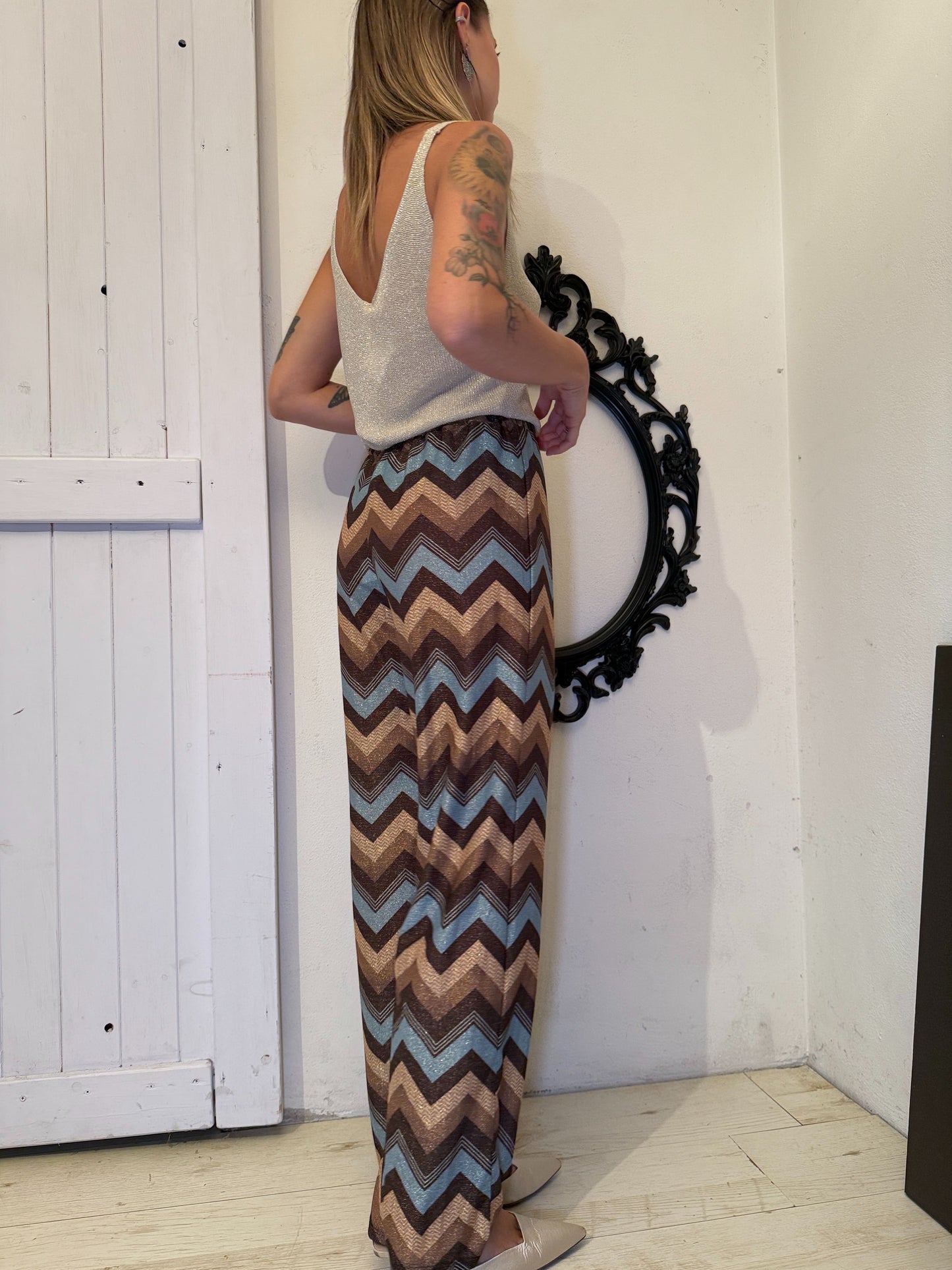 Pantaloni stampa multicolor