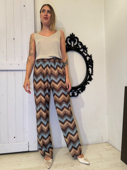 Pantaloni stampa multicolor