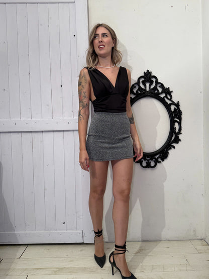 Gonna lurex argento