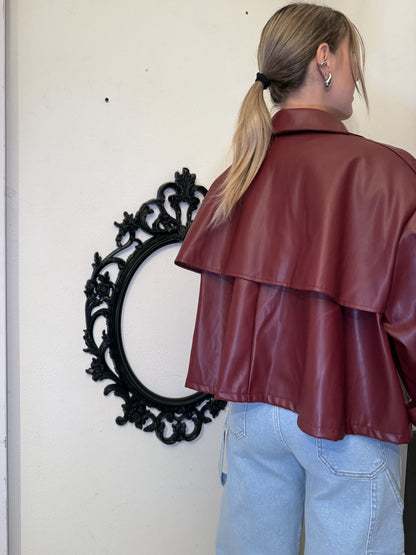 Cappa ecopelle bordeaux