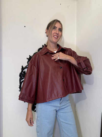 Cappa ecopelle bordeaux