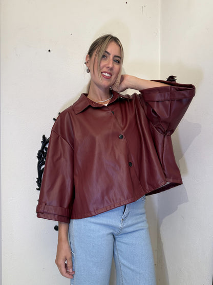 Cappa ecopelle bordeaux