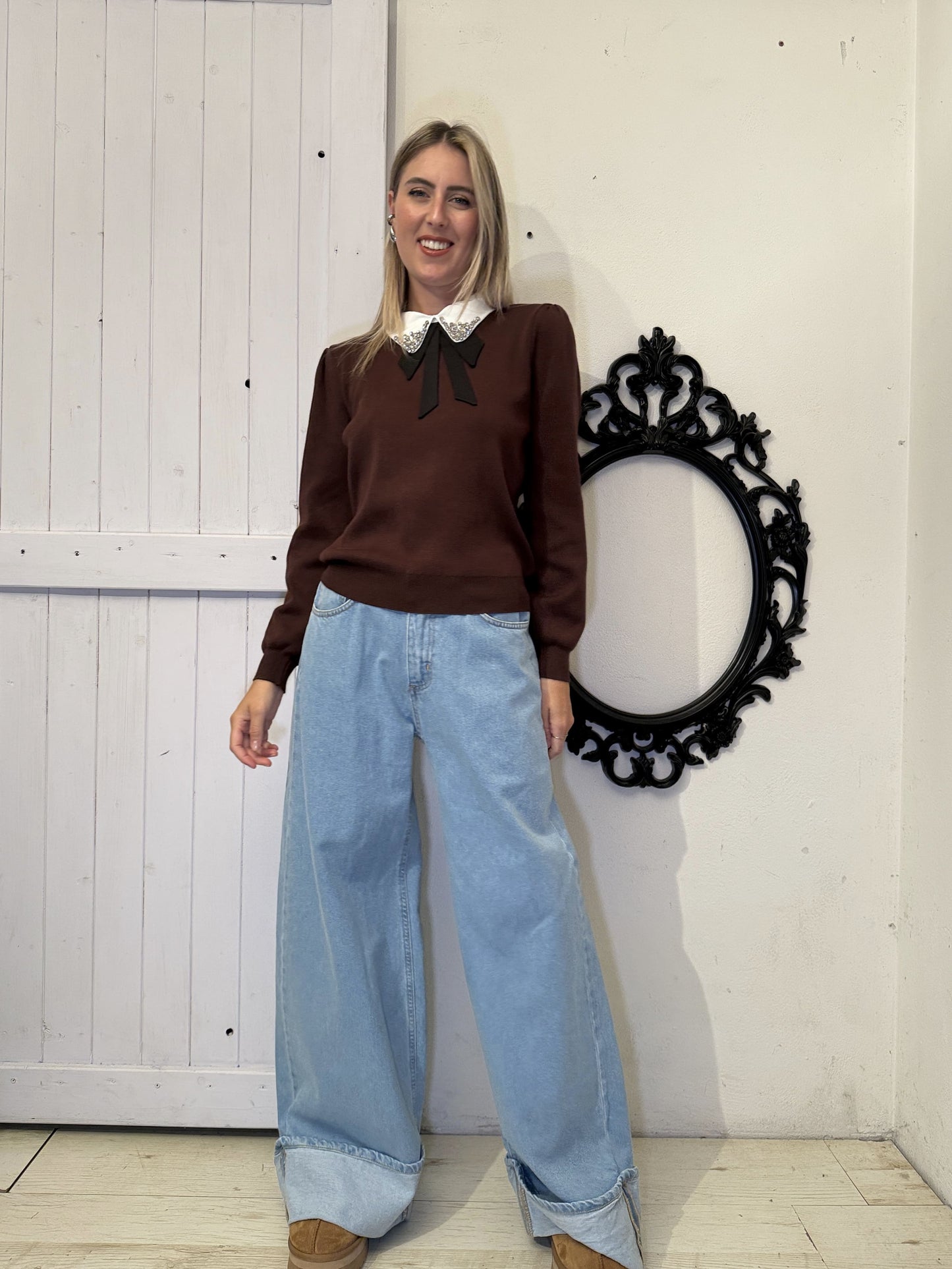 Jeans con risvolto