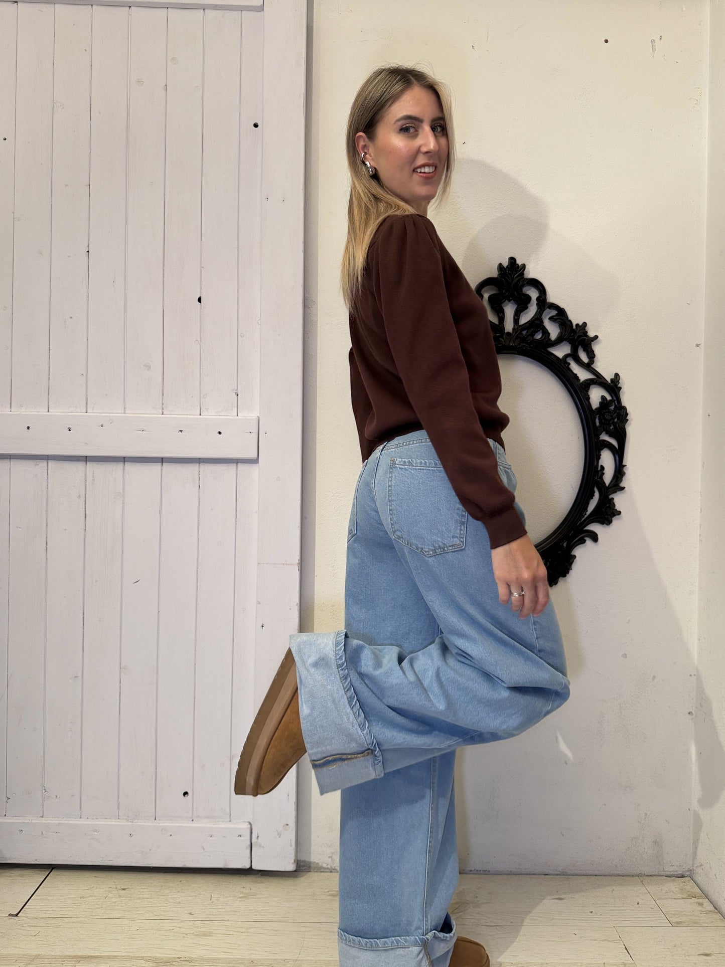 Jeans con risvolto