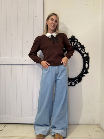 Jeans con risvolto