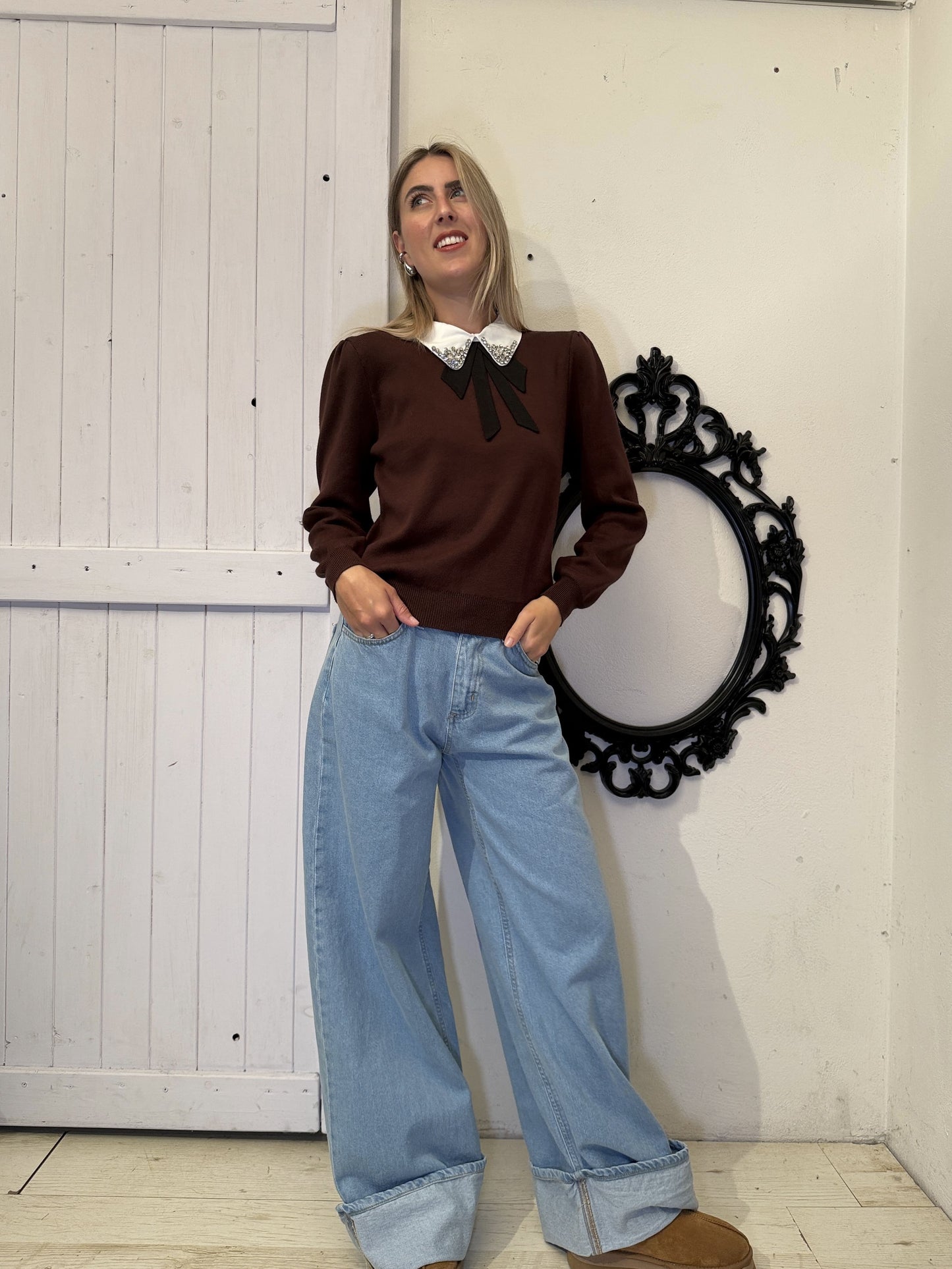 Jeans con risvolto