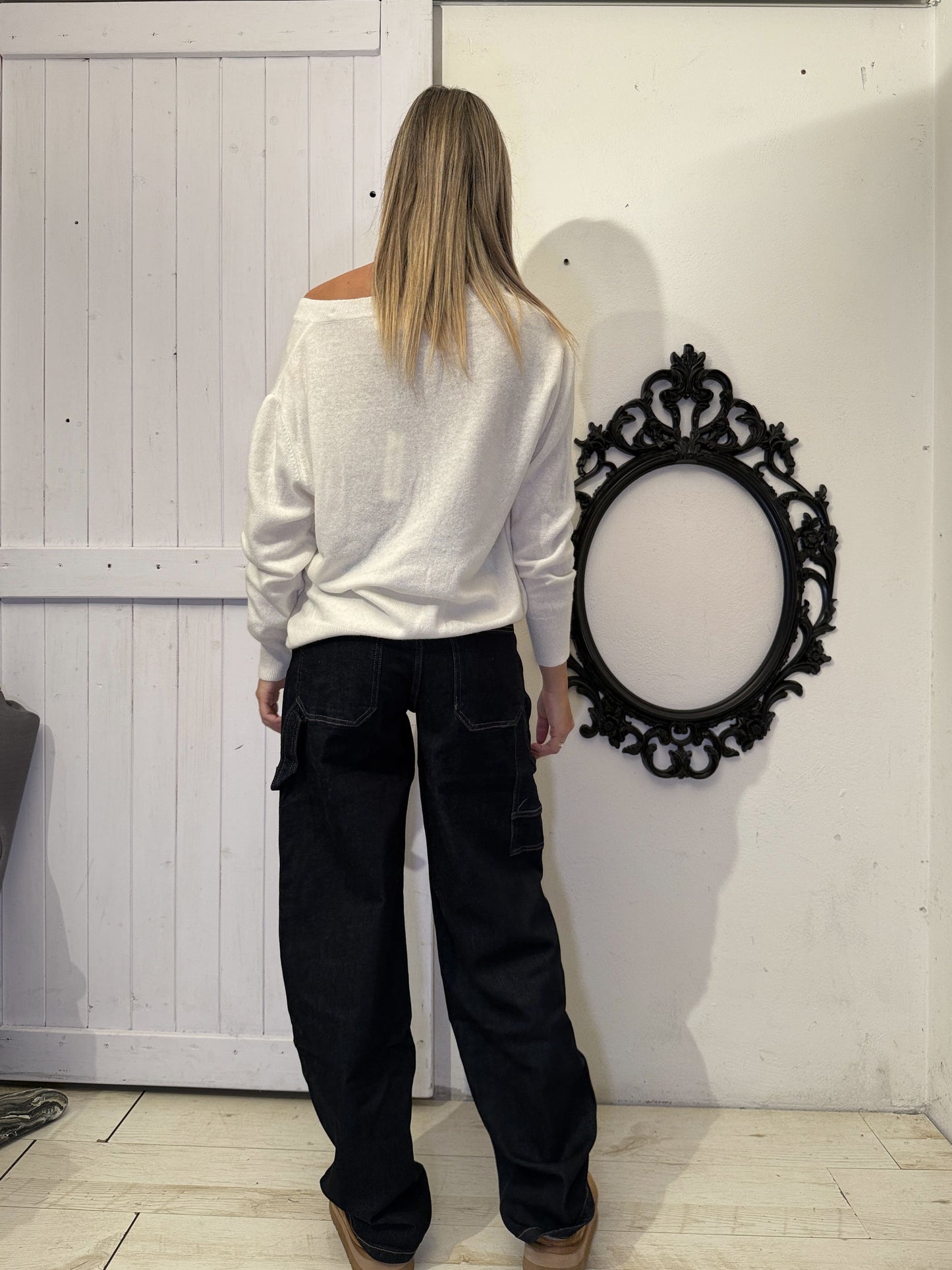 Jeans cargo balloon scuro