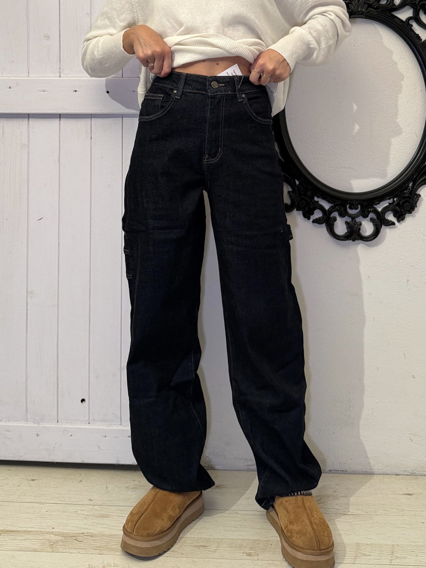 Jeans cargo balloon scuro