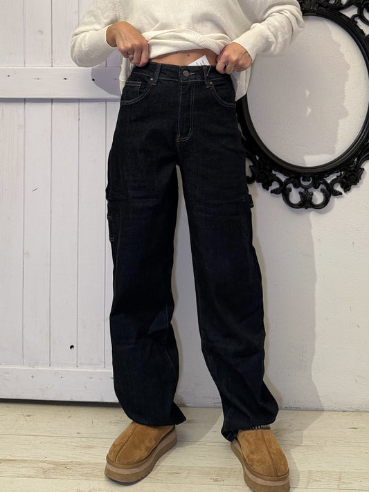 Jeans cargo balloon scuro