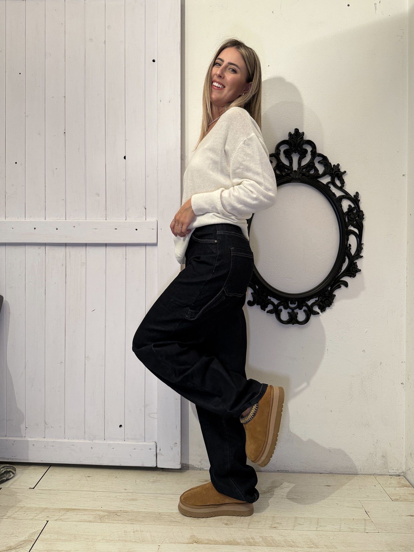 Jeans cargo balloon scuro