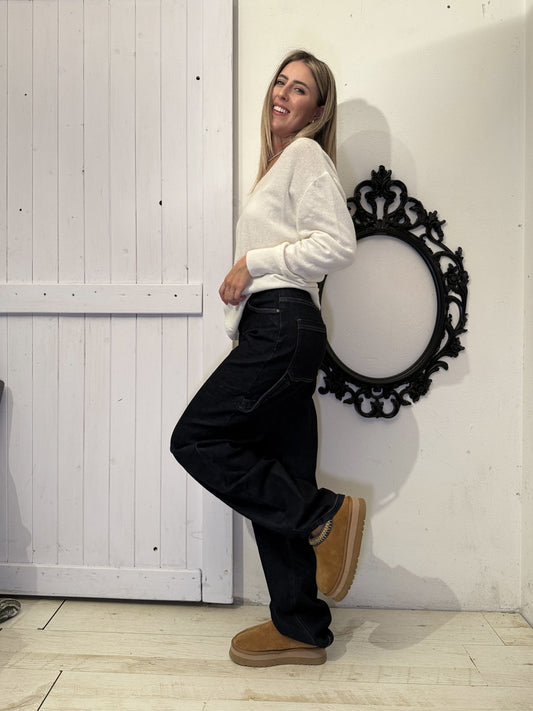 Jeans cargo balloon scuro