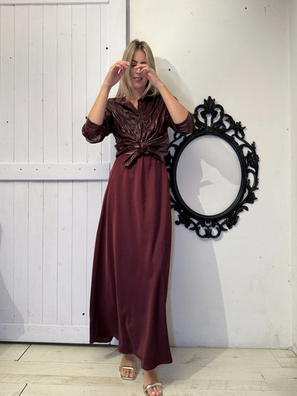 Camicia vernice bordeaux