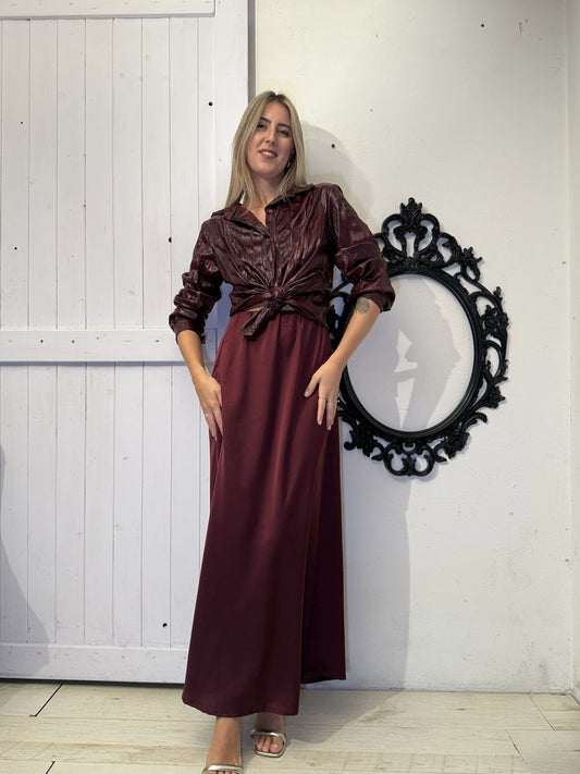 Camicia vernice bordeaux