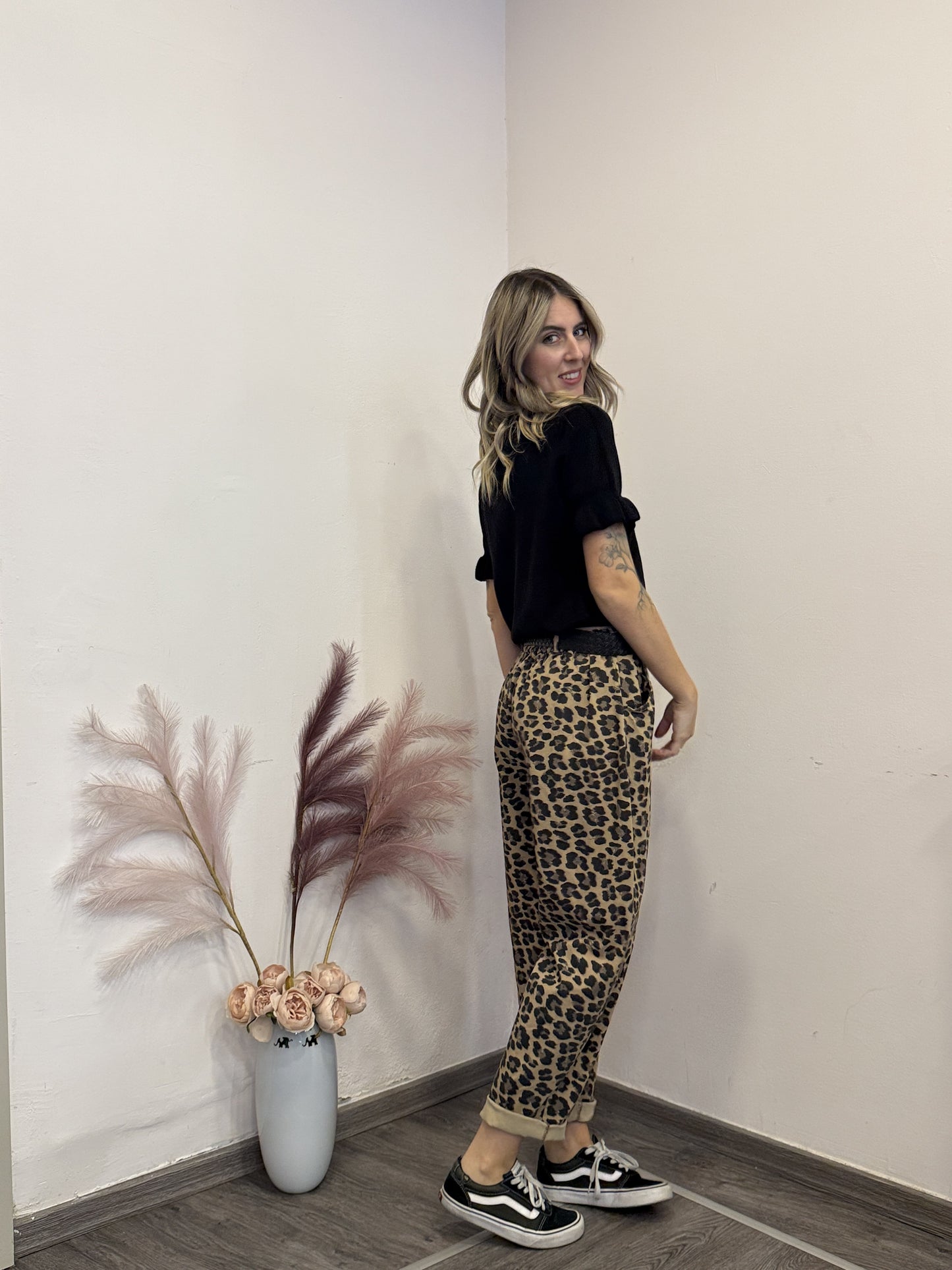 Pantaloni ovetto animalier