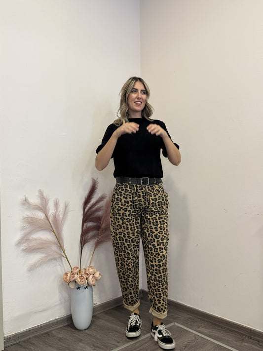 Pantaloni ovetto animalier
