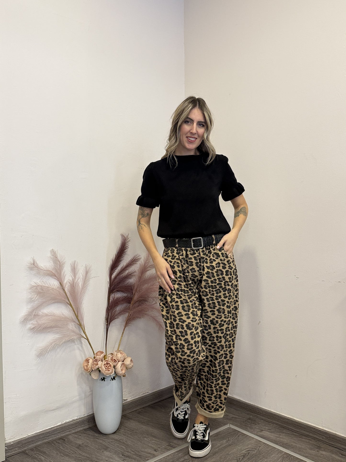 Pantaloni ovetto animalier