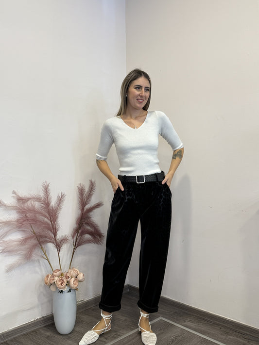 Pantaloni ecopelle animalier