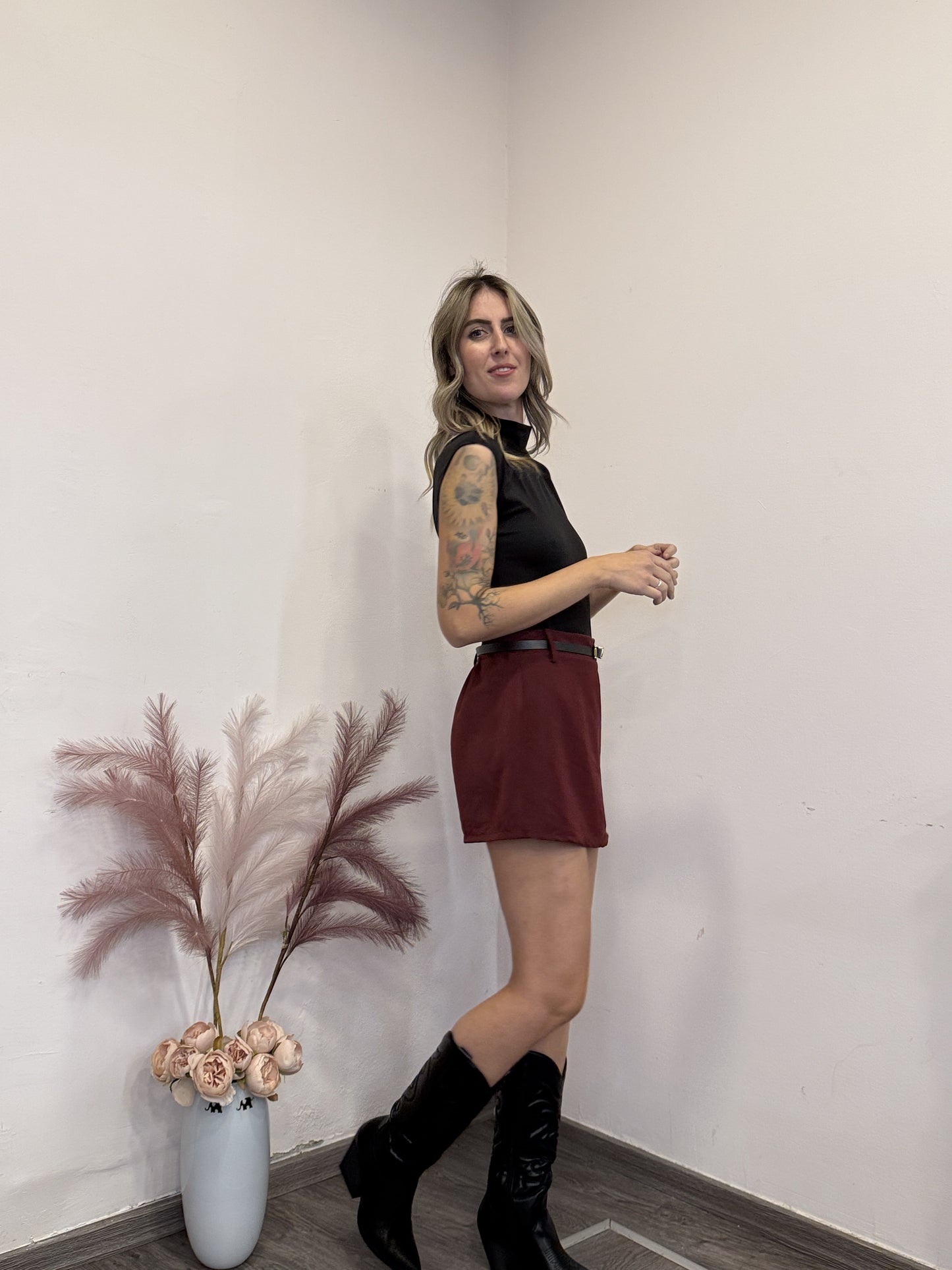 Gonna pantaloncino con cintura
