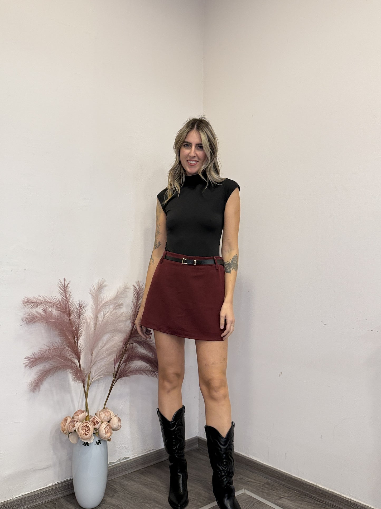 Gonna pantaloncino con cintura