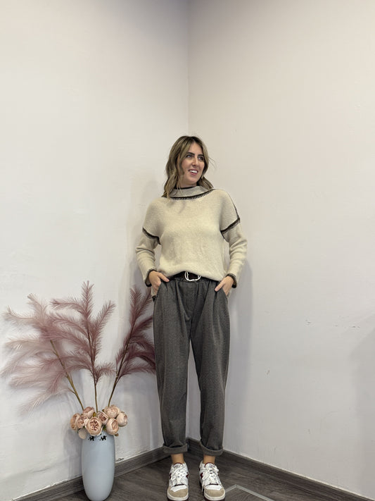 Pantaloni in panno ovetto